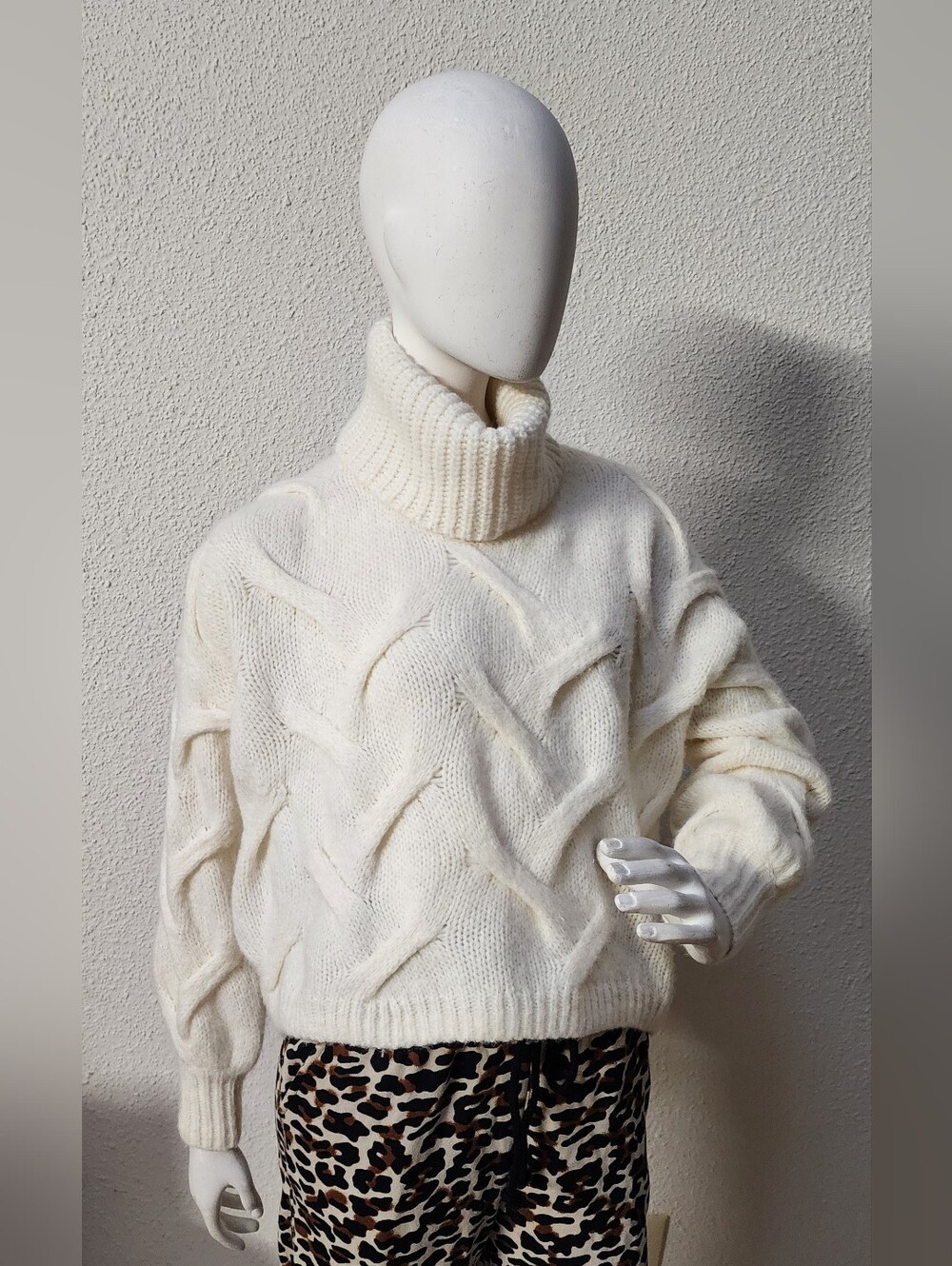 Madewell Cream Cable Turtleneck Sweater